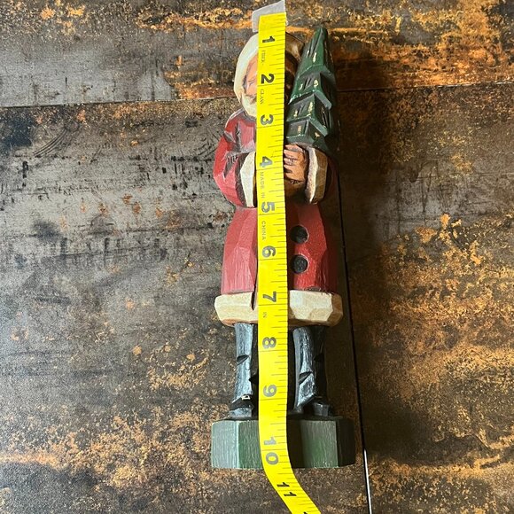 Lot of 3 Handmade Christmas Primitives Raggedy Santa/Wooden Snowman/Wooden Santa - Picture 10 of 15